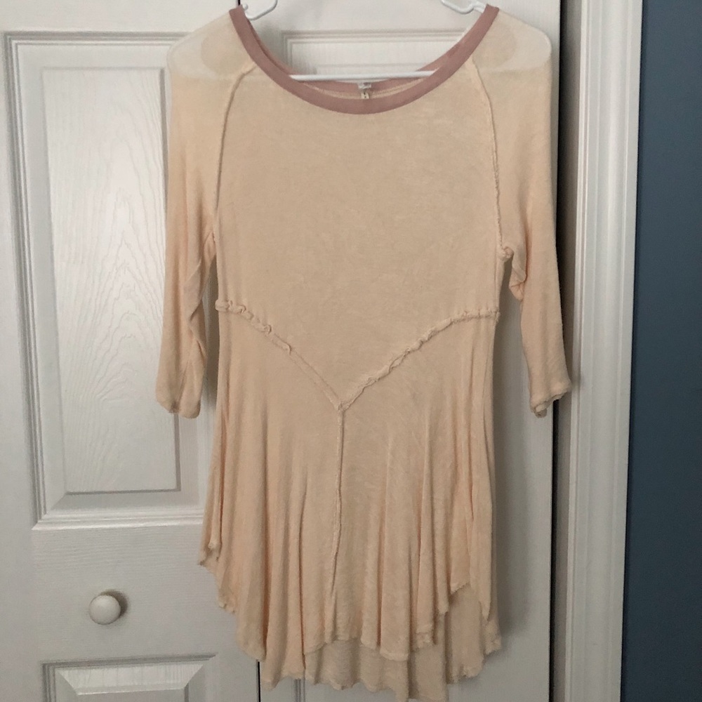 Free People Light Pink and Beige Top